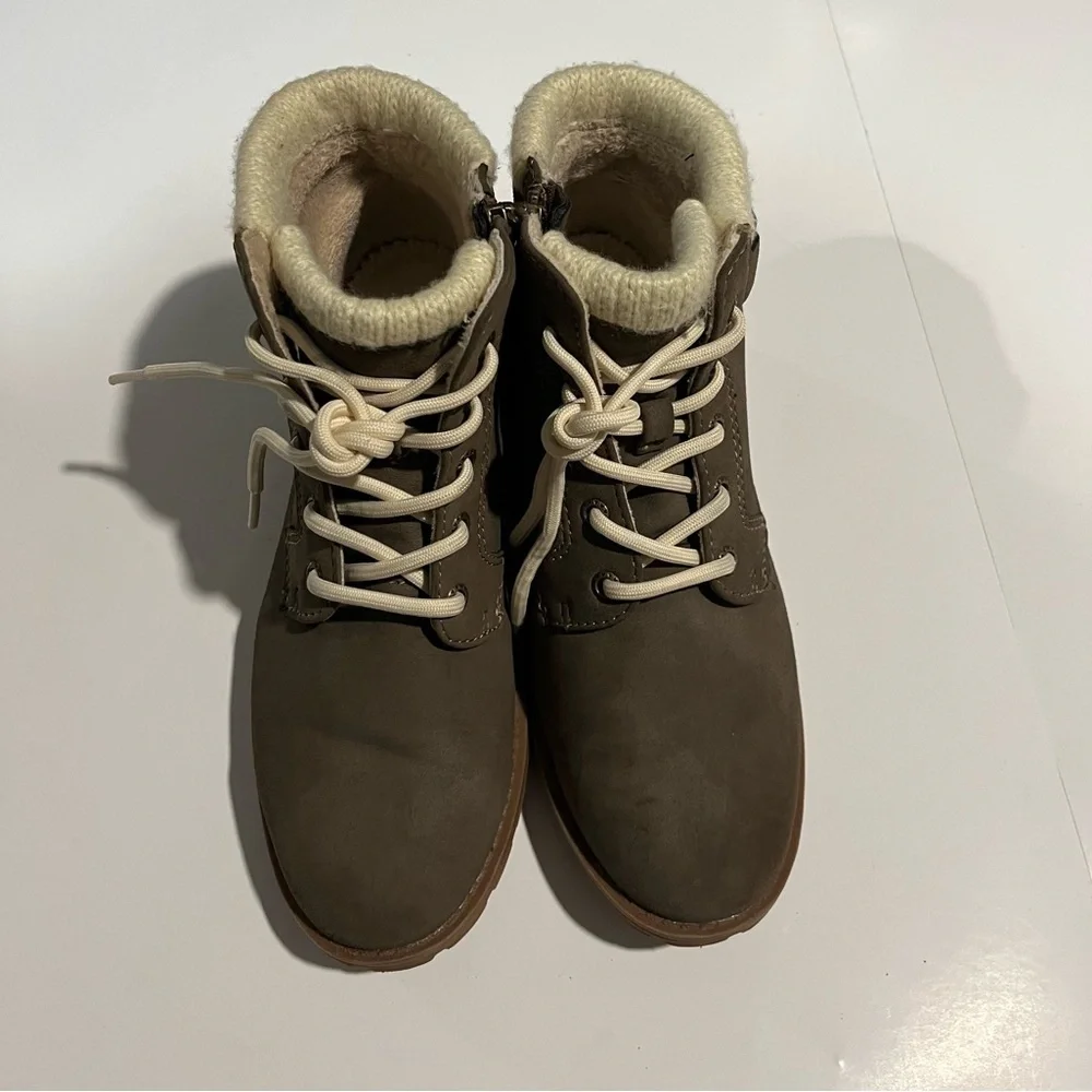 Rugged Brown and Cream Ankle Booties with Cozy Lining